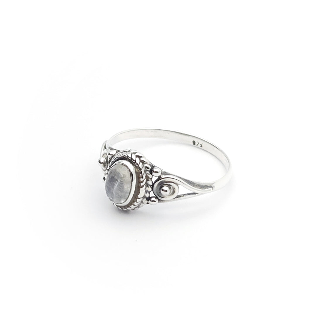 Sterling Silver Avery Rainbow Moonstone Ring