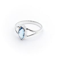 Sterling Silver Faceted Gaia Blue Topaz Ring