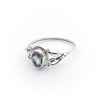 Sterling Silver Faceted Iris Mystic Topaz Ring