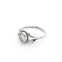 Sterling Silver Faceted Iris Rainbow Moonstone Ring