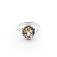 Sterling Silver Faceted Luna Citrine Ring