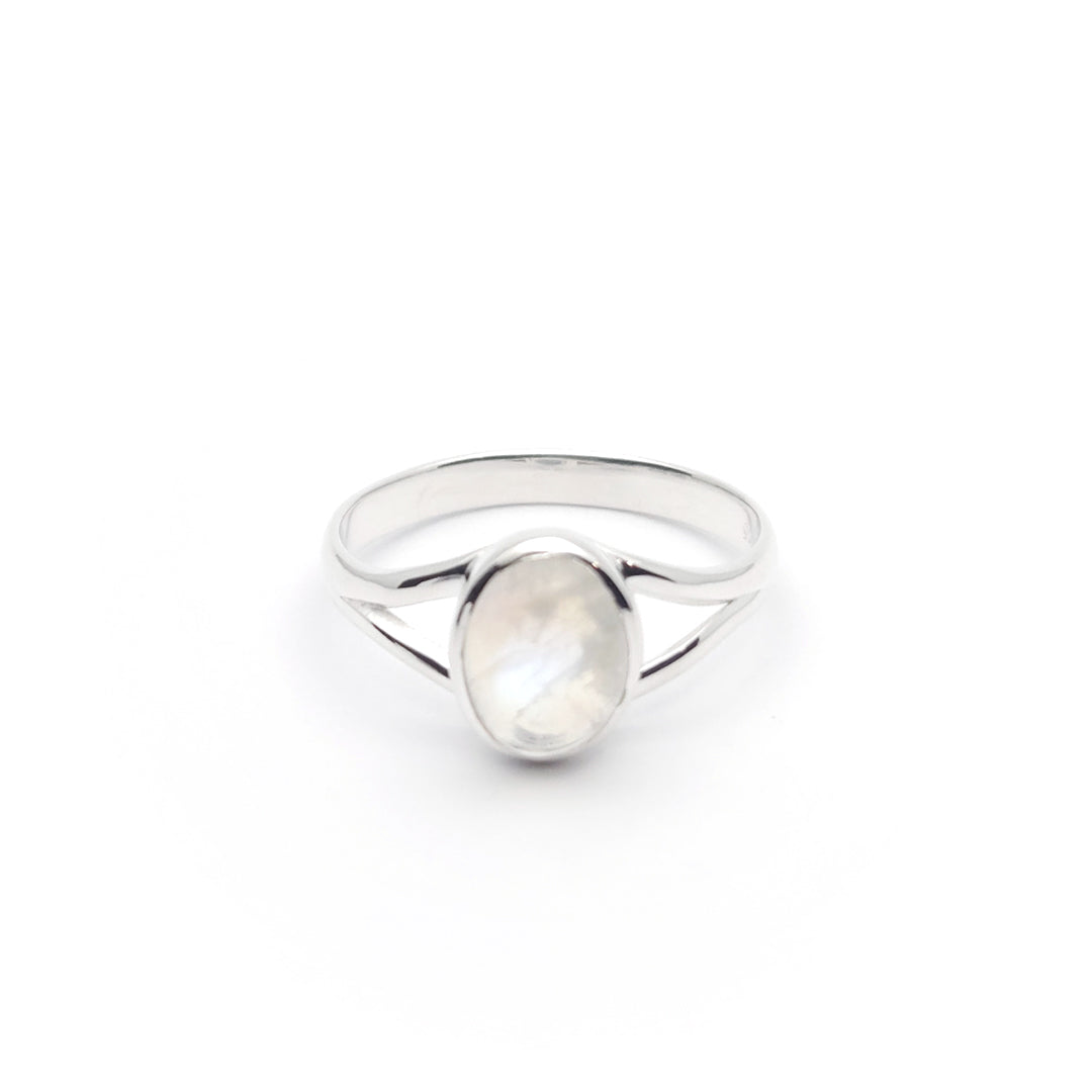 Sterling Silver Faye Rainbow Moonstone Ring