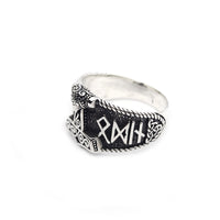 Sterling Silver Thor's Hammer (Mjölnir) Runic Ring