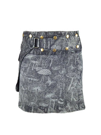 Wonderland Snap Button Mini Skirt