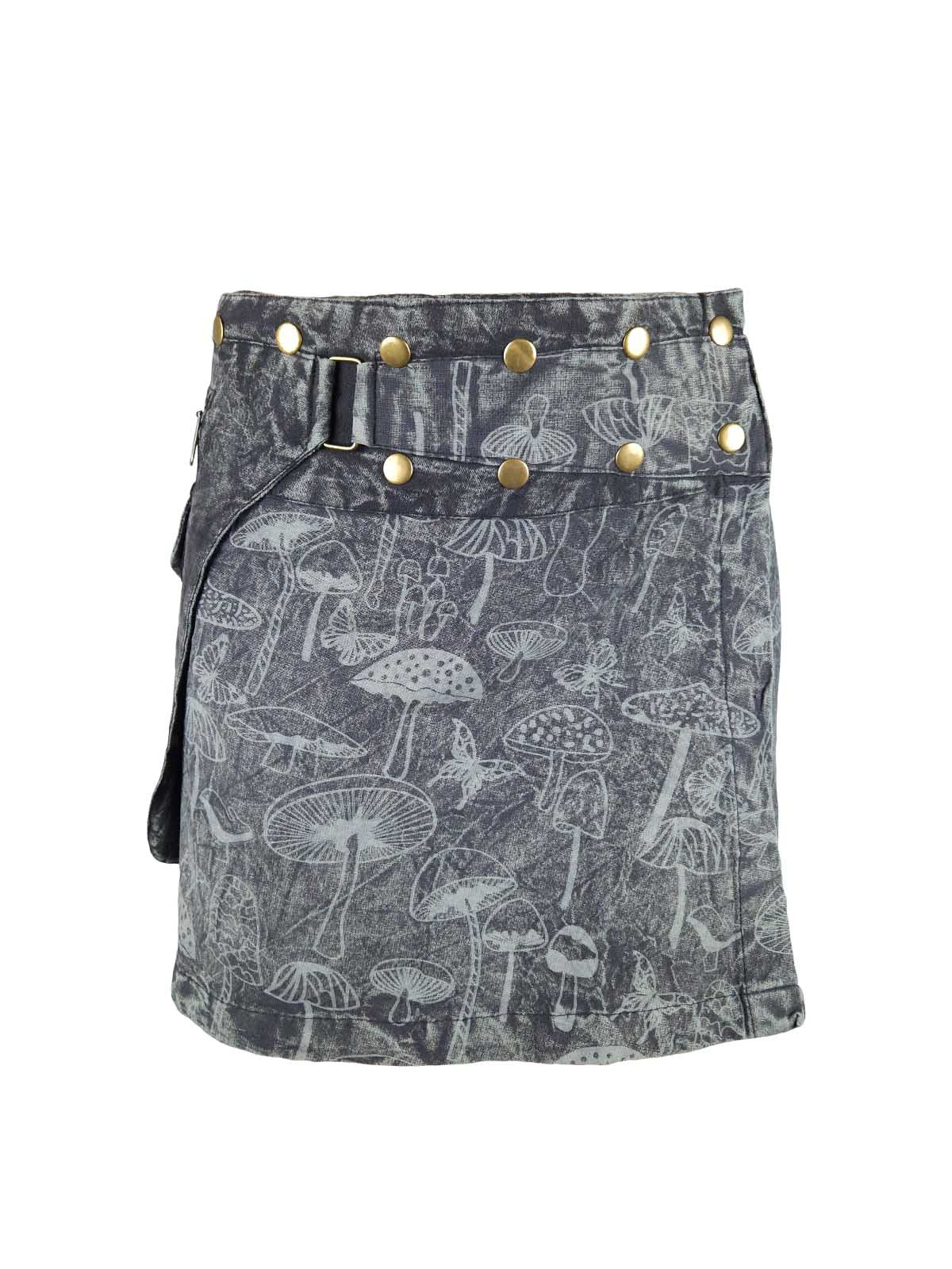 Wonderland Snap Button Mini Skirt