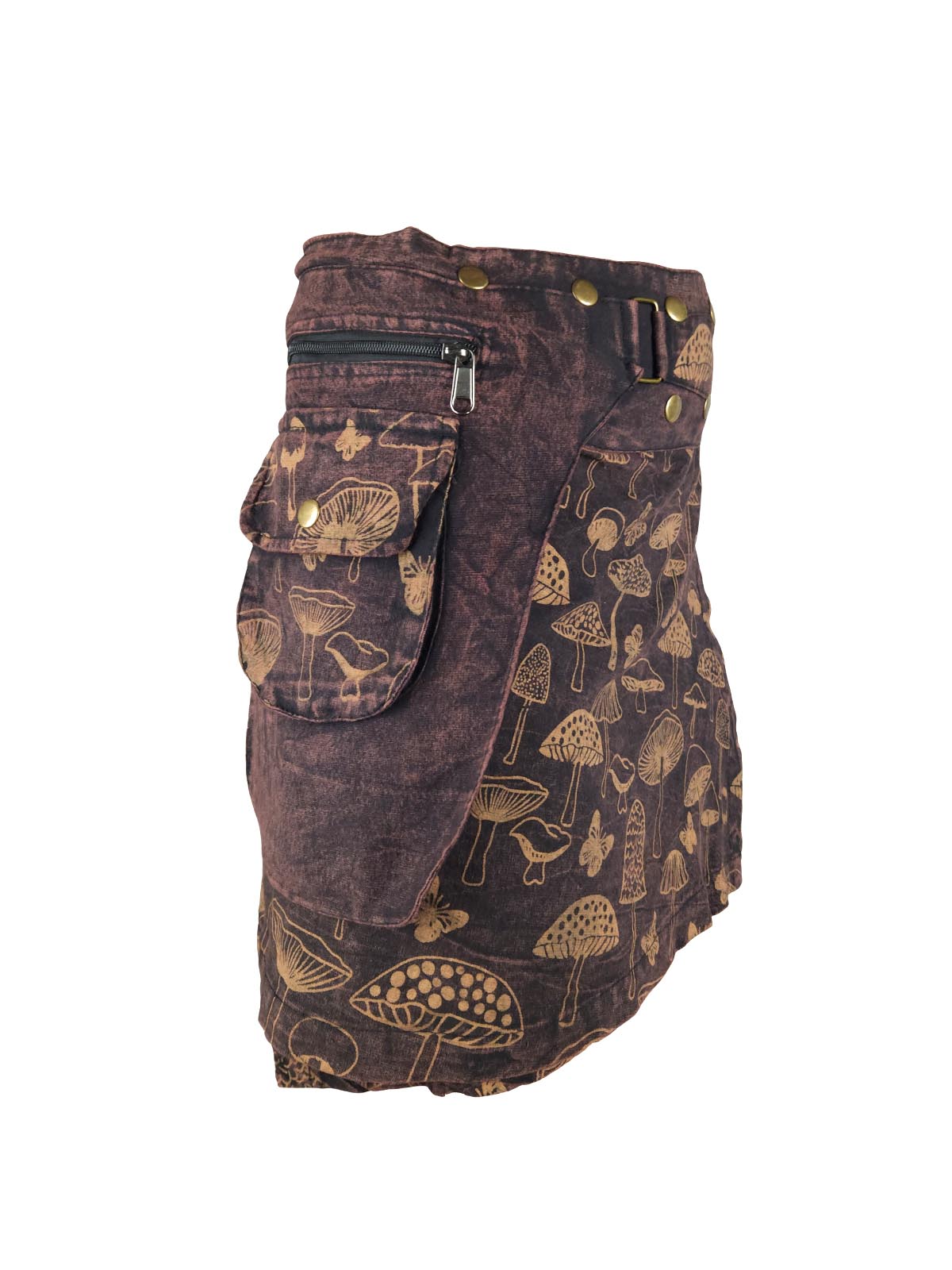 Wonderland Snap Button Mini Skirt