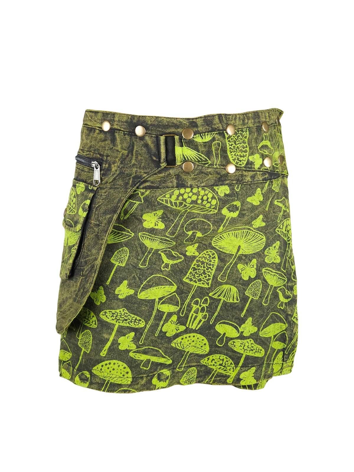 Wonderland Snap Button Mini Skirt