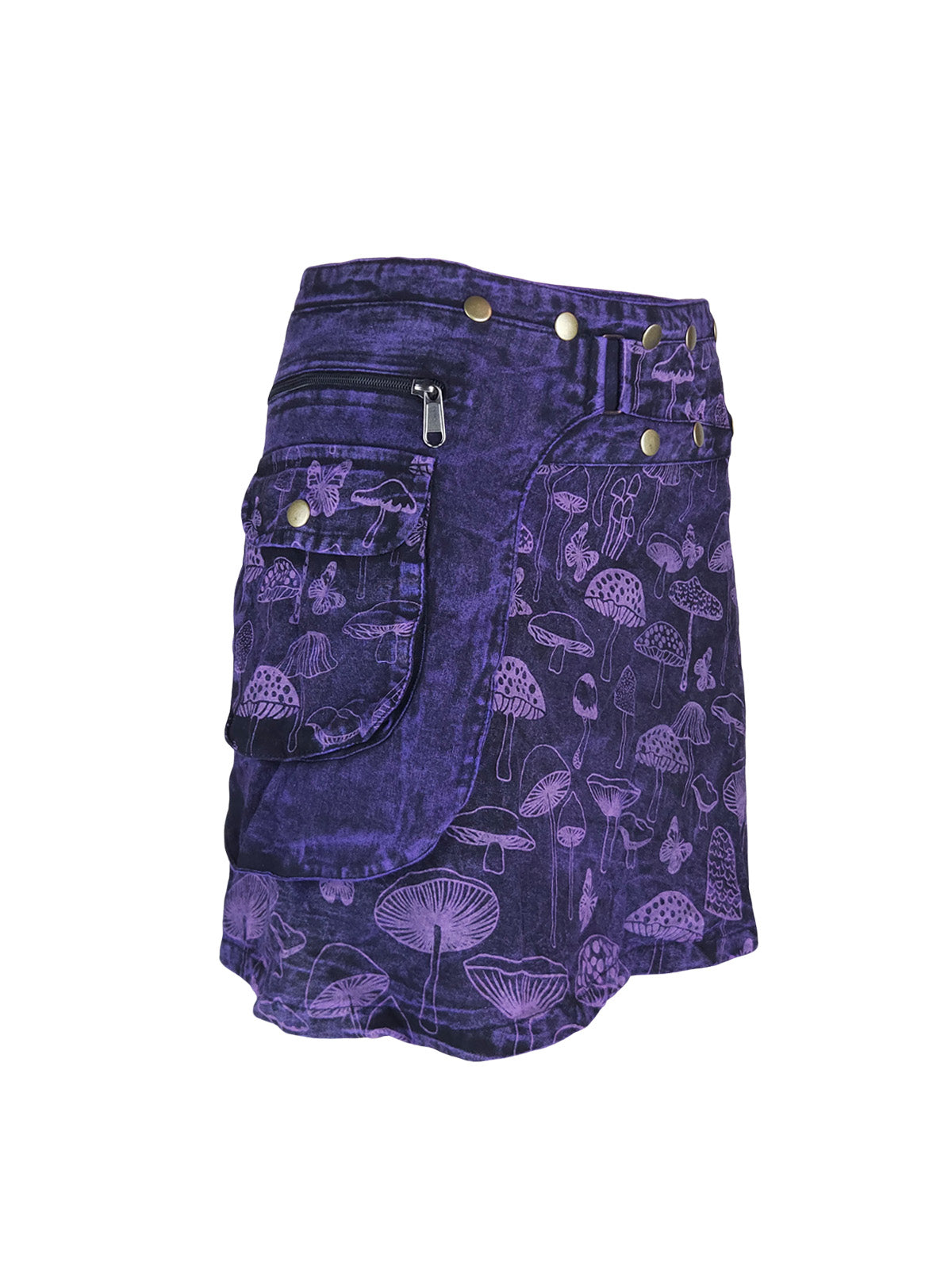 Wonderland Snap Button Mini Skirt