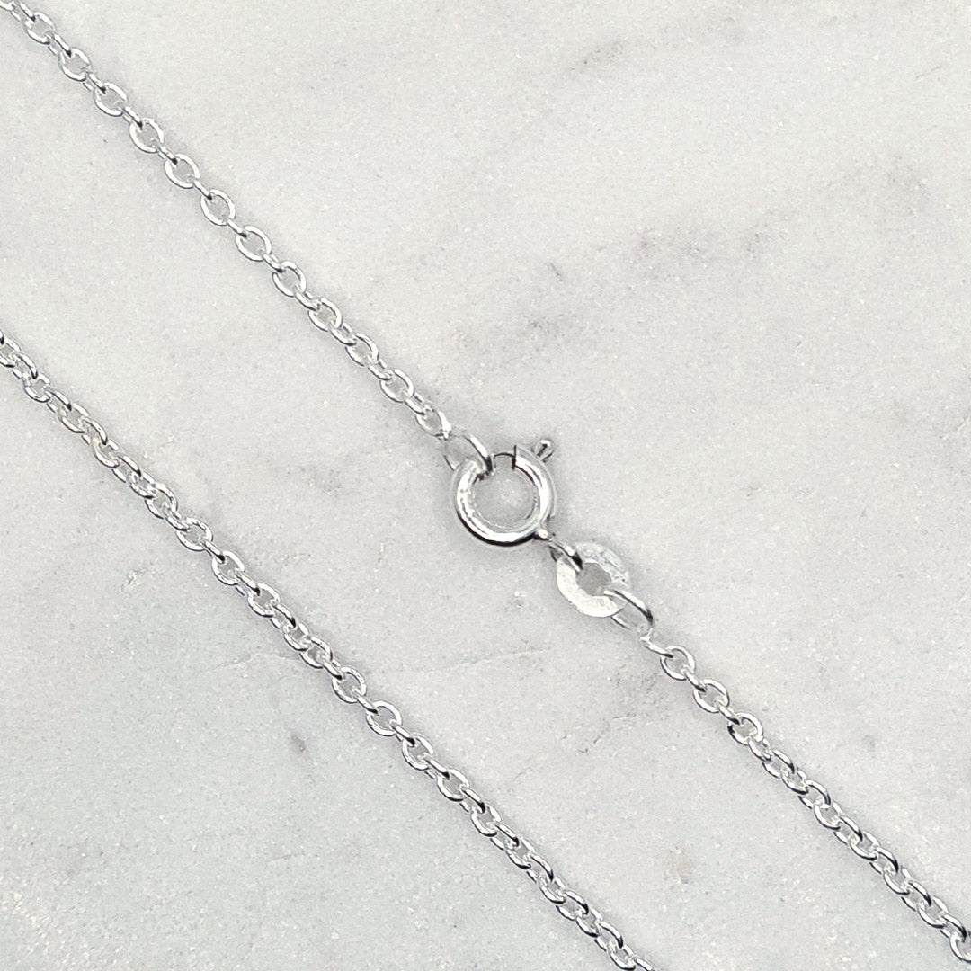 925 Sterling Silver 2mm Cable Link Chain with clasp