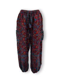 Acrylic Harem Pants - Fine Floral Print