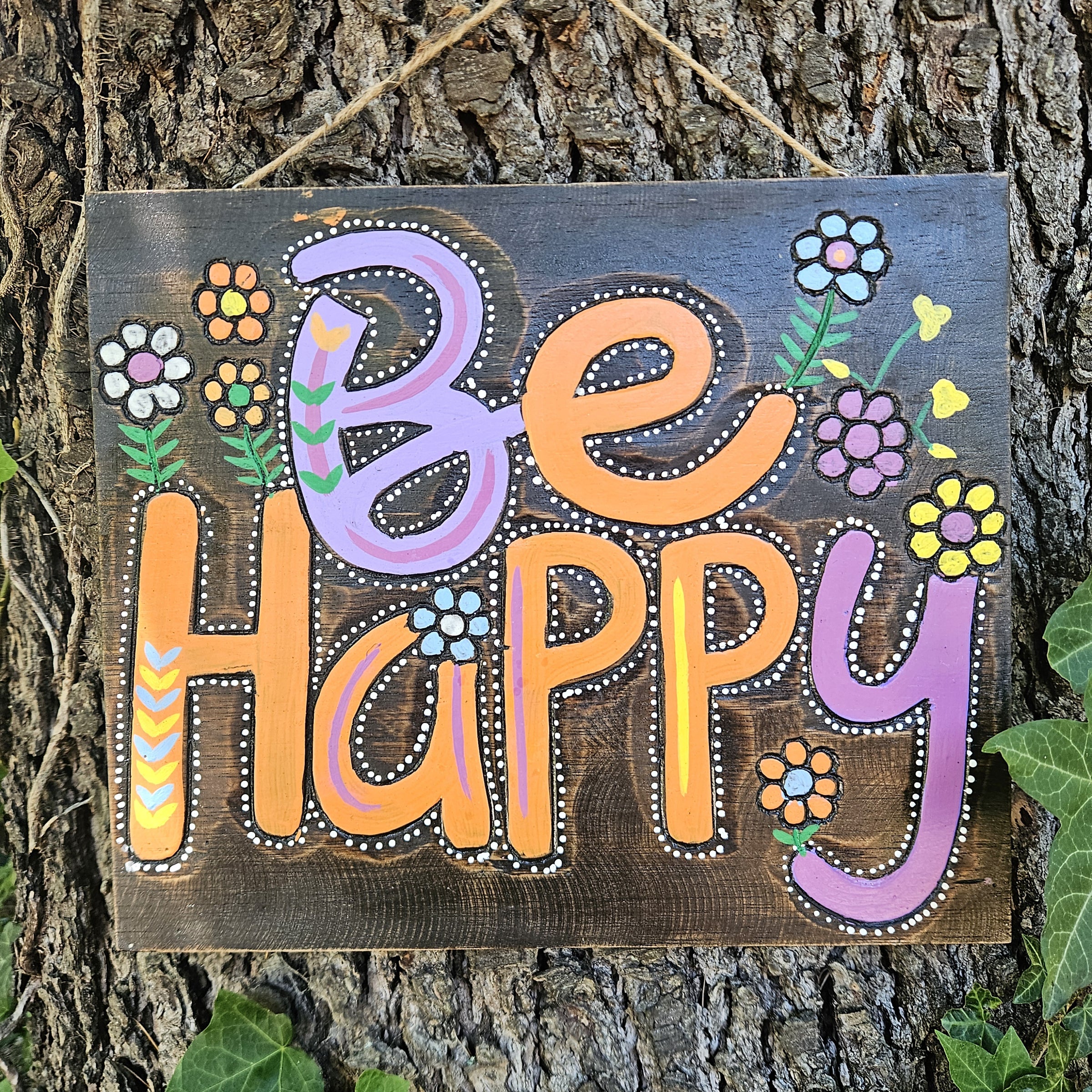 Be Happy Wall Plaque 35 x 30