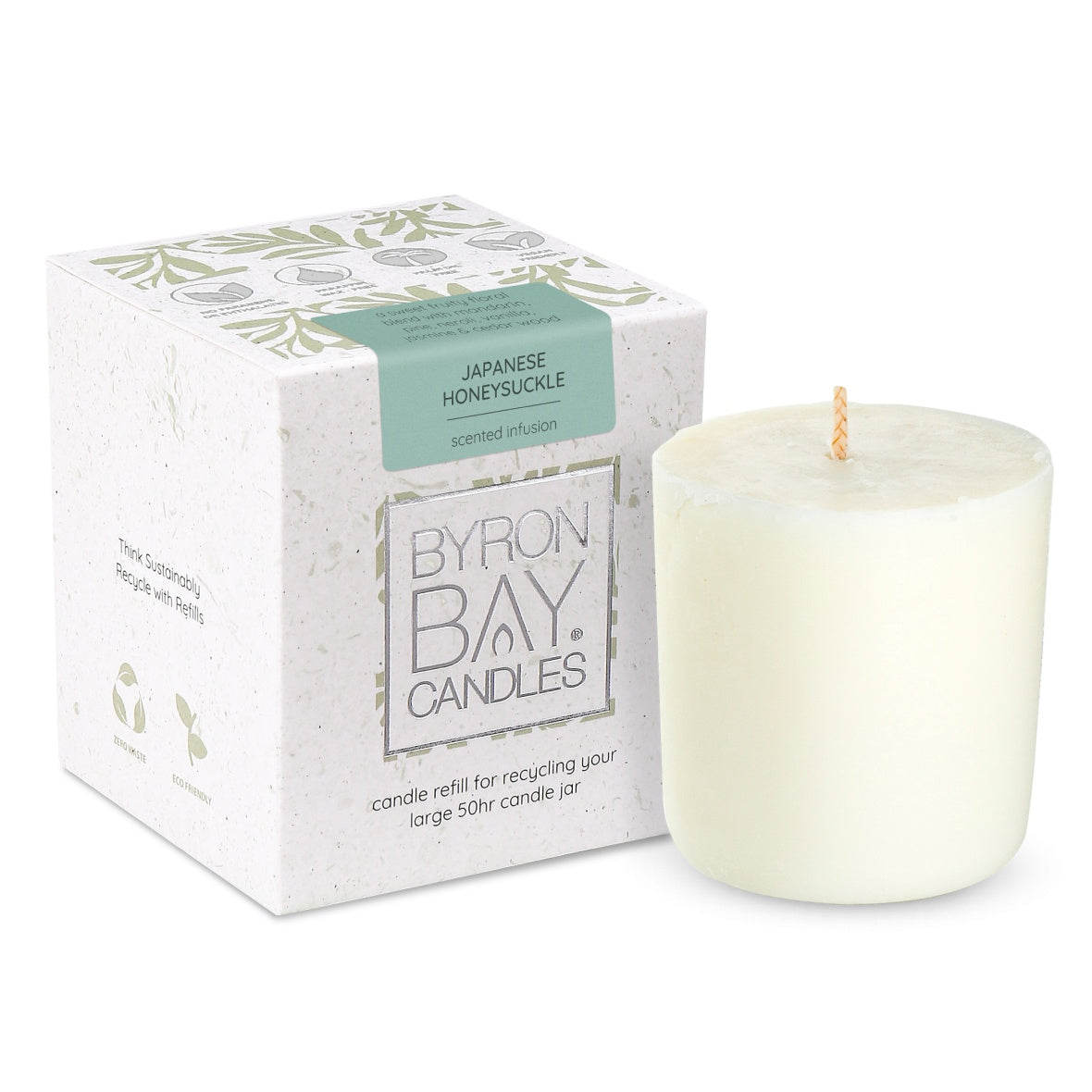 Byron Bay Candles - 50 Hour Scented Soy Refill - Japanese Honeysuckle