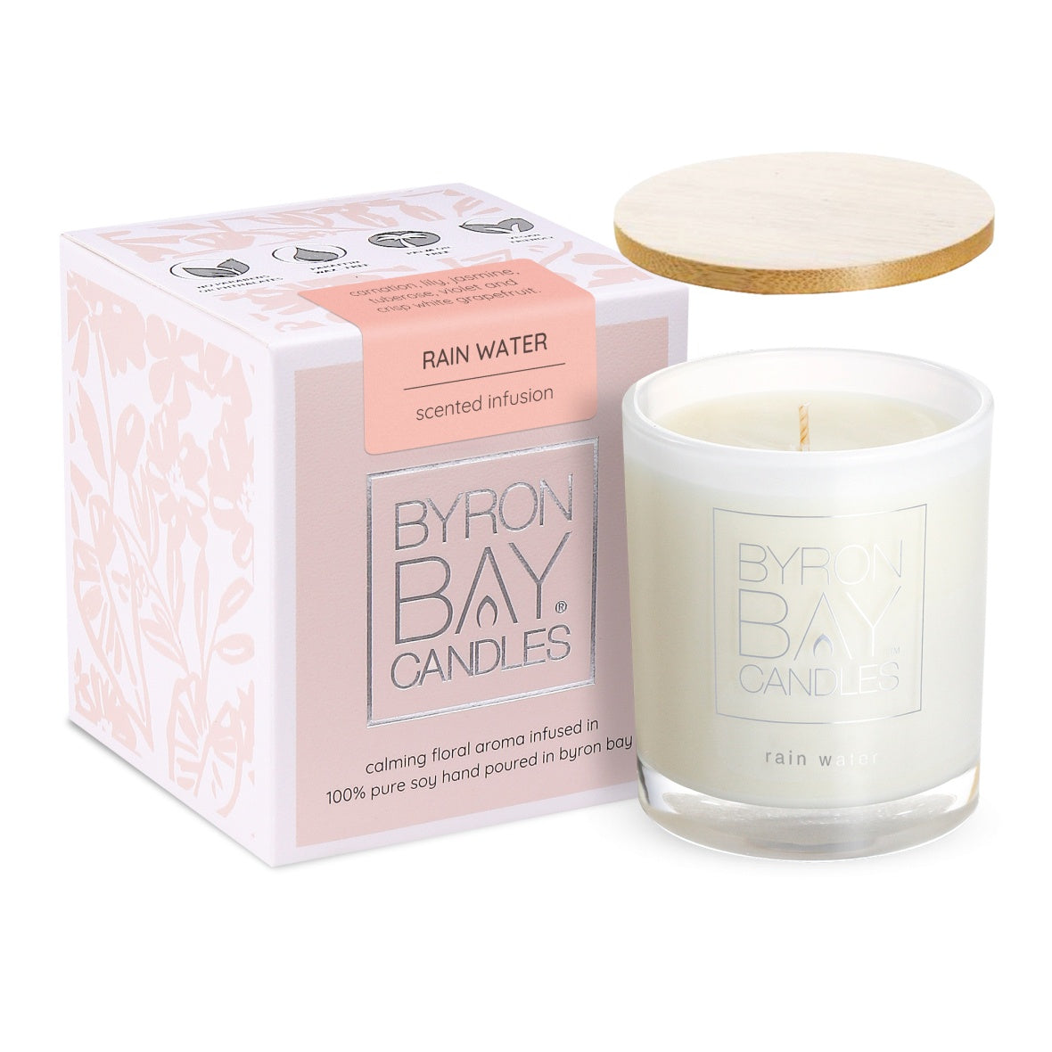 Byron Bay Candles - 30 Hour Scented Pure Soy - Rain Water