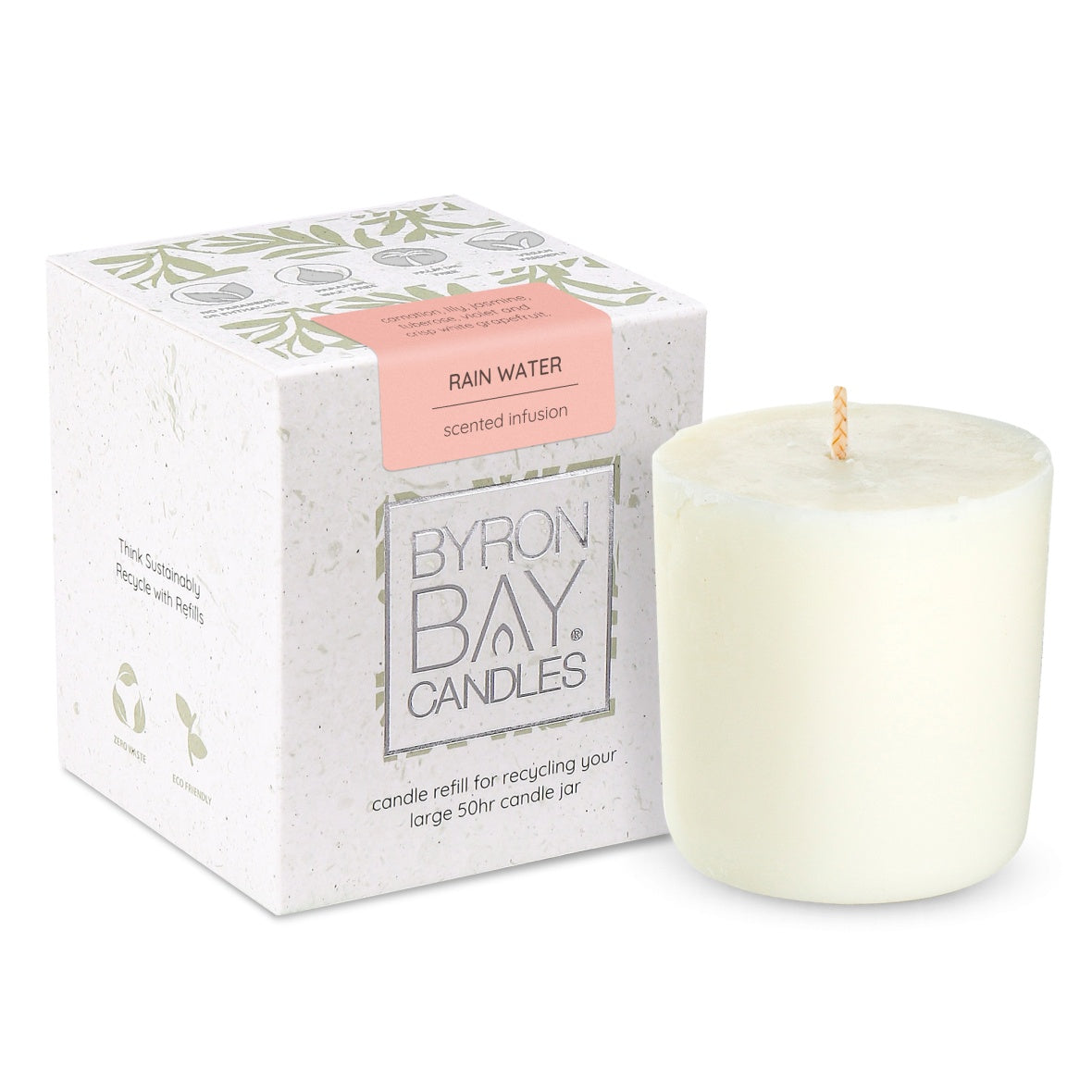 Byron Bay Candles - 50 Hour Scented Soy Refill - Rain Water
