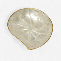Capiz Shell Trinket Dish - Gold Trim