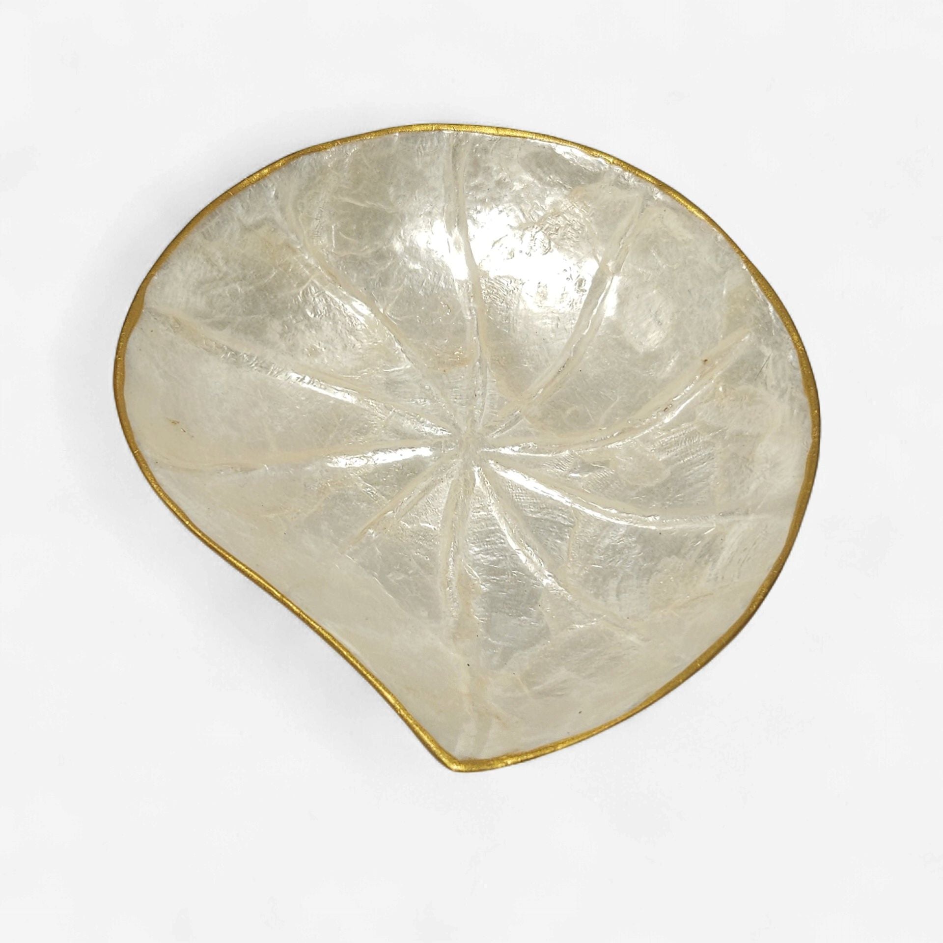 Capiz Shell Trinket Dish - Gold Trim