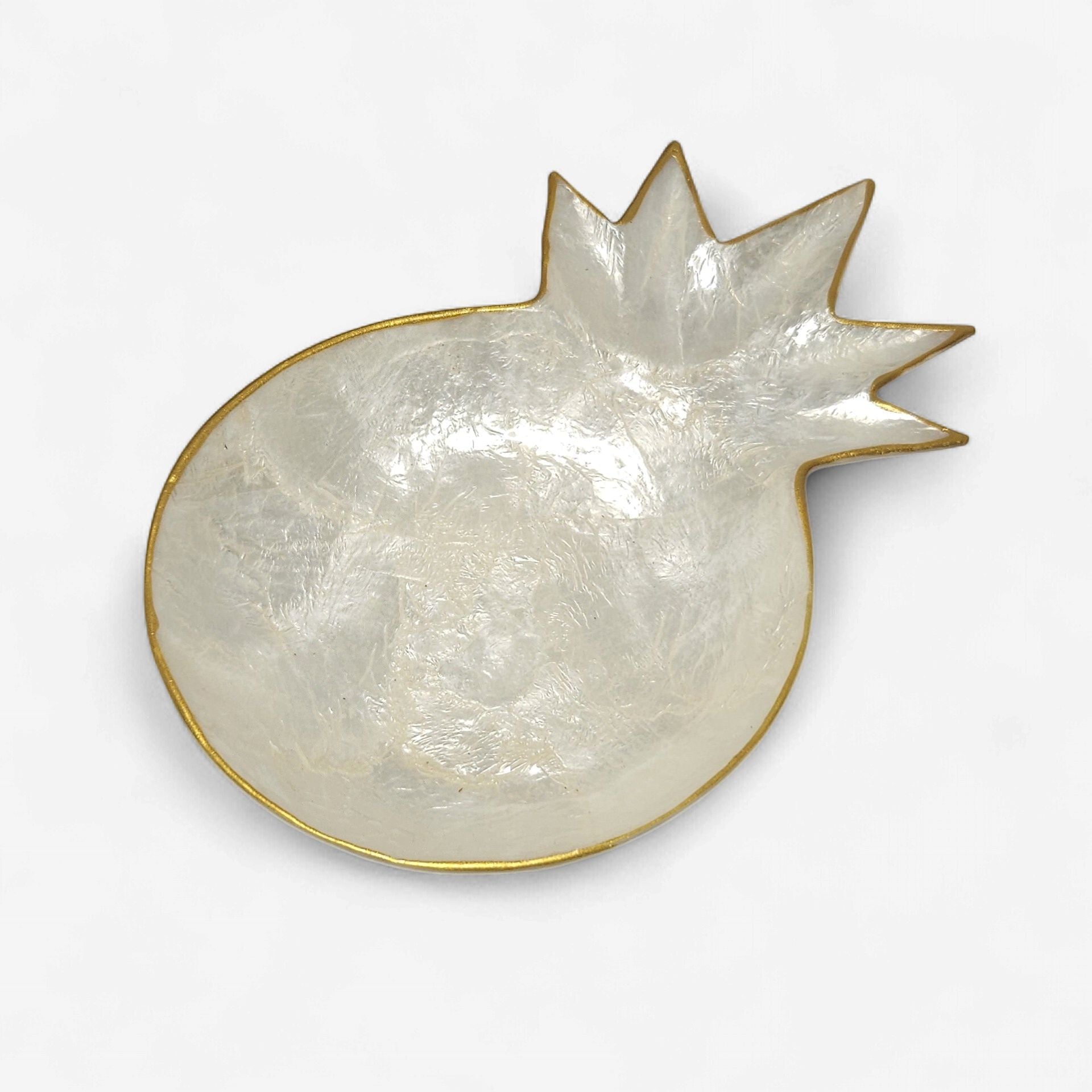 Capiz Shell Trinket Dish - Gold Trim