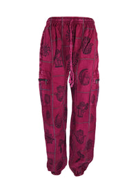 Cotton Patch Harem Pants with Block Print