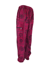 Cotton Patch Harem Pants with Block Print