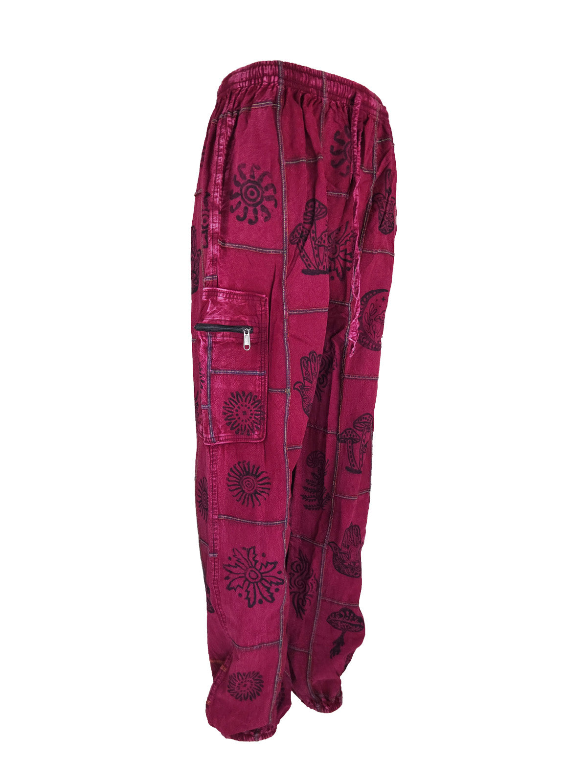 Cotton Patch Harem Pants with Block Print