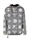 Fleece Lined Hoodie with Block Print