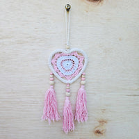 Crochet Heart Dreamcatcher 12cm