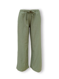 Madeline Semi Wide Leg Cotton Elastic Waist Pants