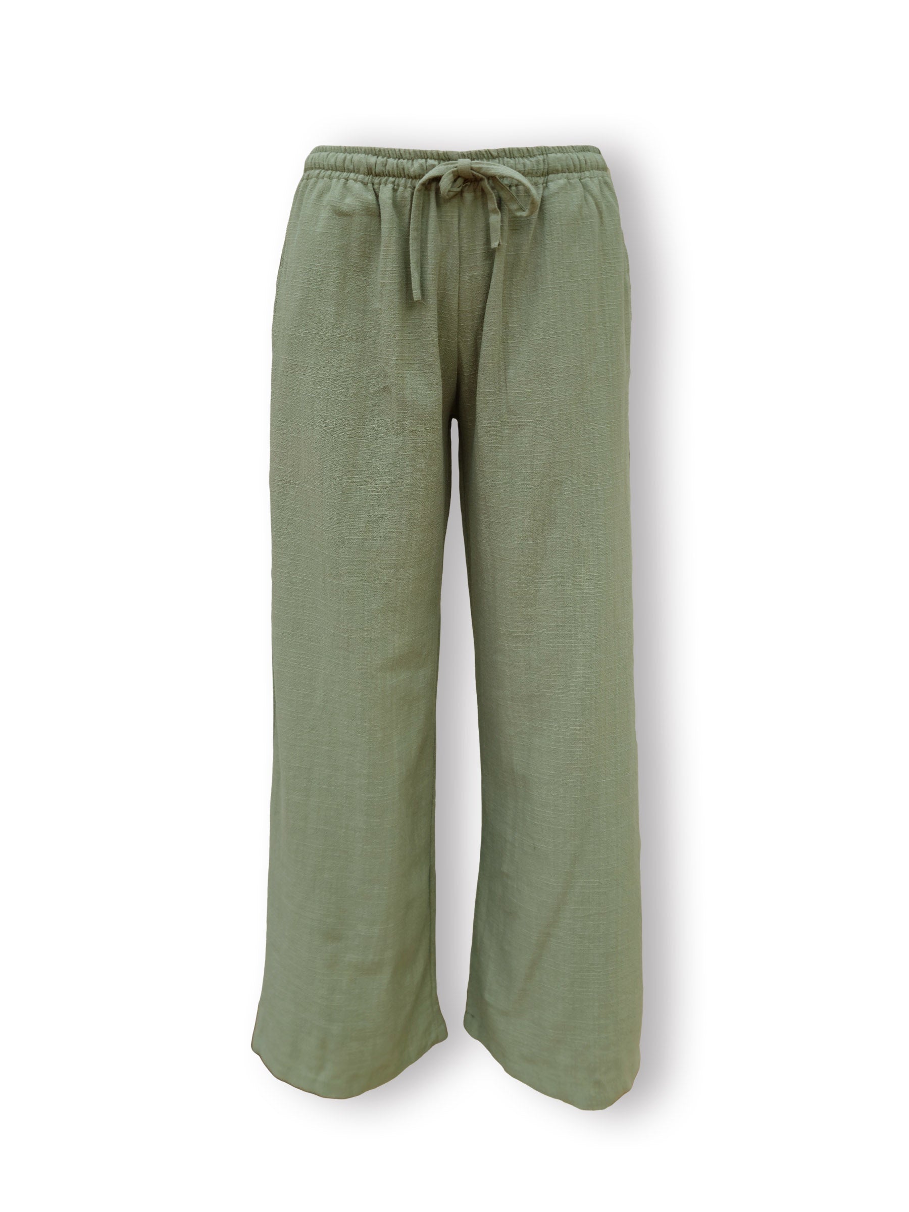 Madeline Semi Wide Leg Cotton Elastic Waist Pants