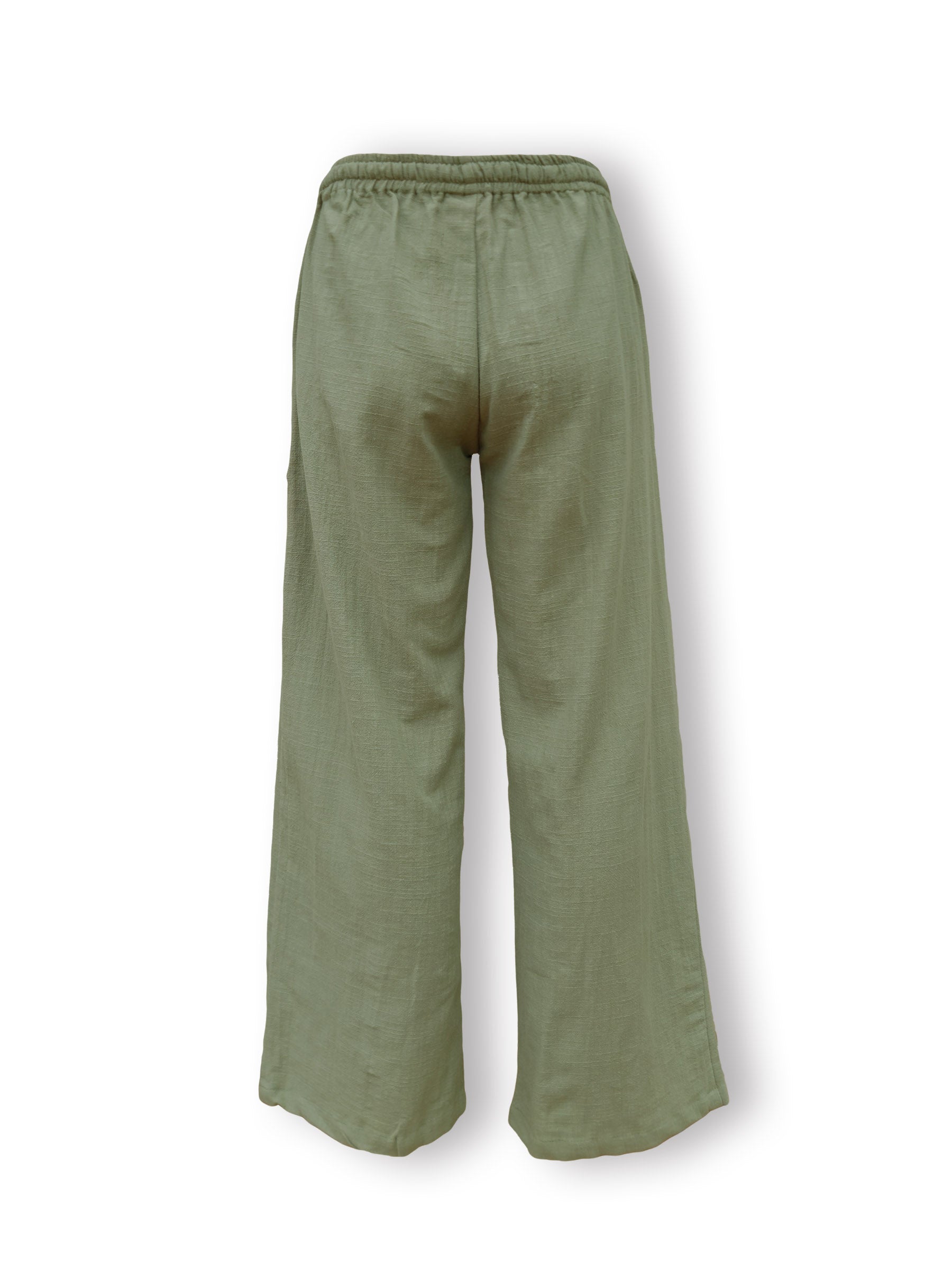 Madeline Semi Wide Leg Cotton Elastic Waist Pants