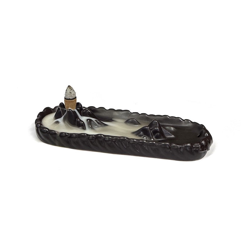 Misty Mountains Ceramic Backflow Burner & Incense Holder
