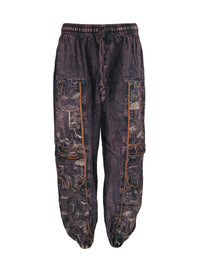 Mushroom Print Harem Pants with Zip Pockets