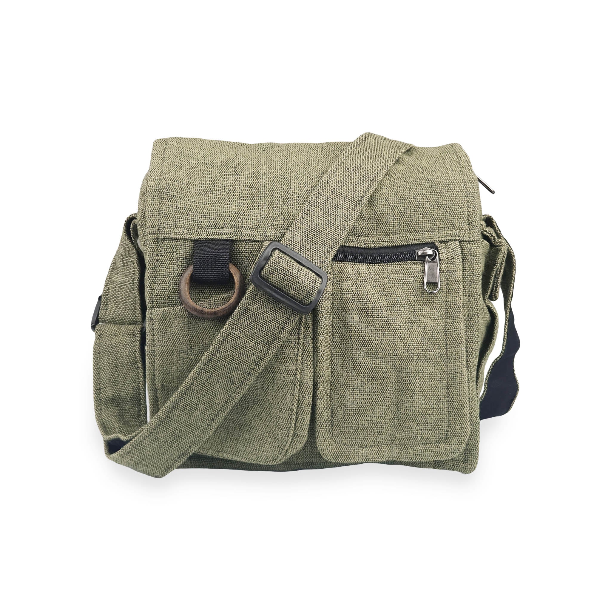 Shoulder Bag with Wooden Ring