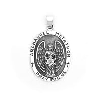 Sterling Silver Archangel Metatron Oval Pendant