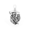 Sterling Silver Grim Reaper with Owl Pendant