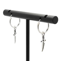 Sterling Silver Hoop Earrings with Dagger