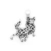 Sterling Silver Howling Celtic Wolf Pendant