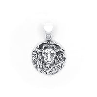Sterling Silver Lion Head Charm Pendant