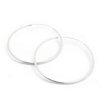 Sterling Silver Plain Hoop Earrings
