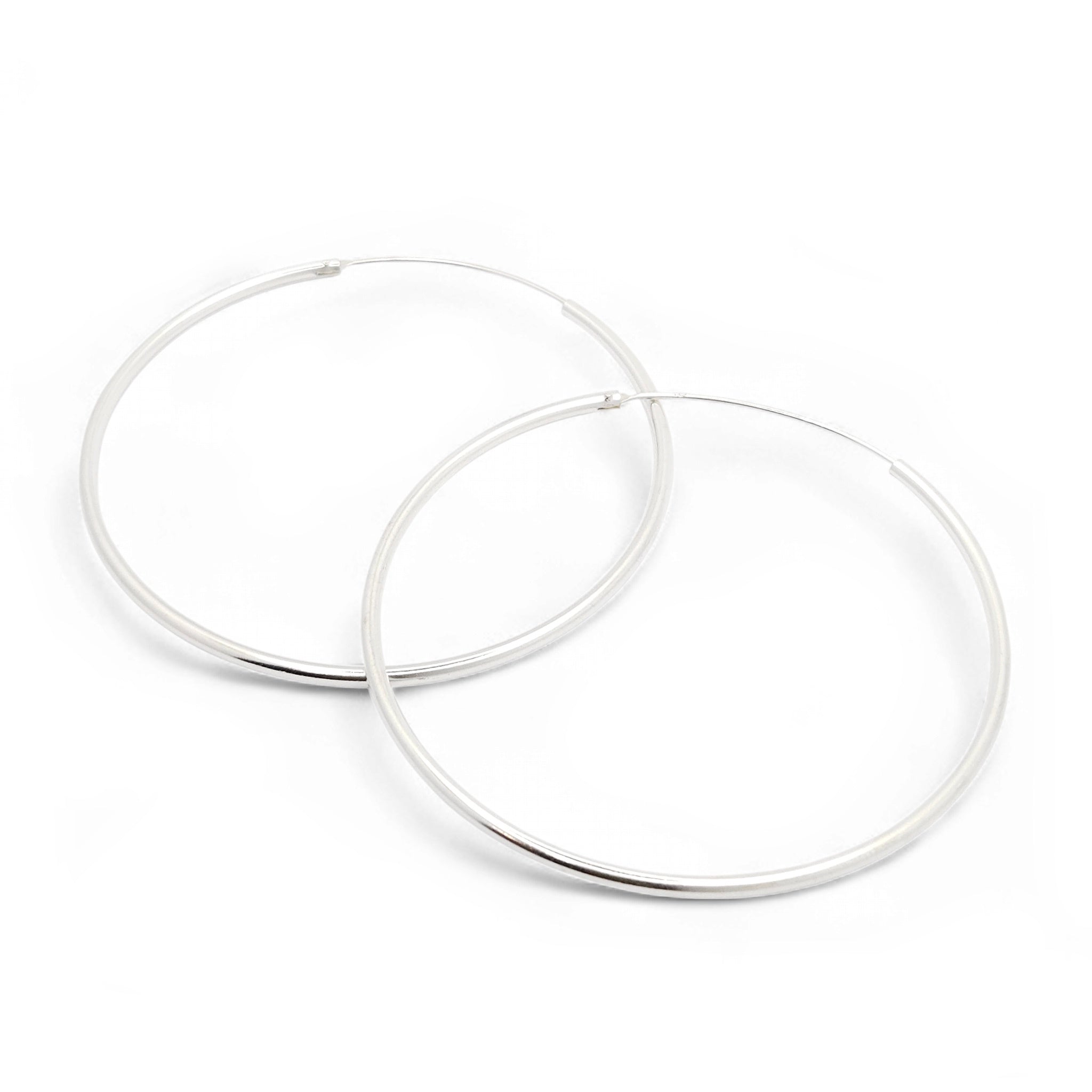 Sterling Silver Plain Hoop Earrings
