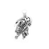 Sterling Silver Skull Scythe Grim Reaper Pendant