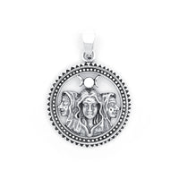 Sterling Silver Wicca Triple Moon Goddess Pendant