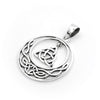 Sterling Silver Celtic Crescent Moon Hanging Triquetra Pendant