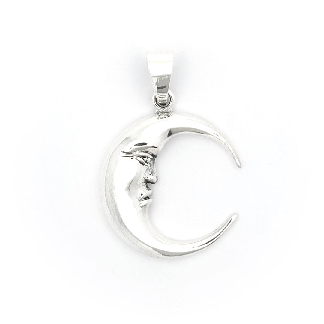 Silver crescent online moon pendant