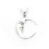 Sterling Silver Crescent Moon Face Pendant