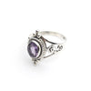 Sterling Silver Faceted Double Spiral Amethyst Ring