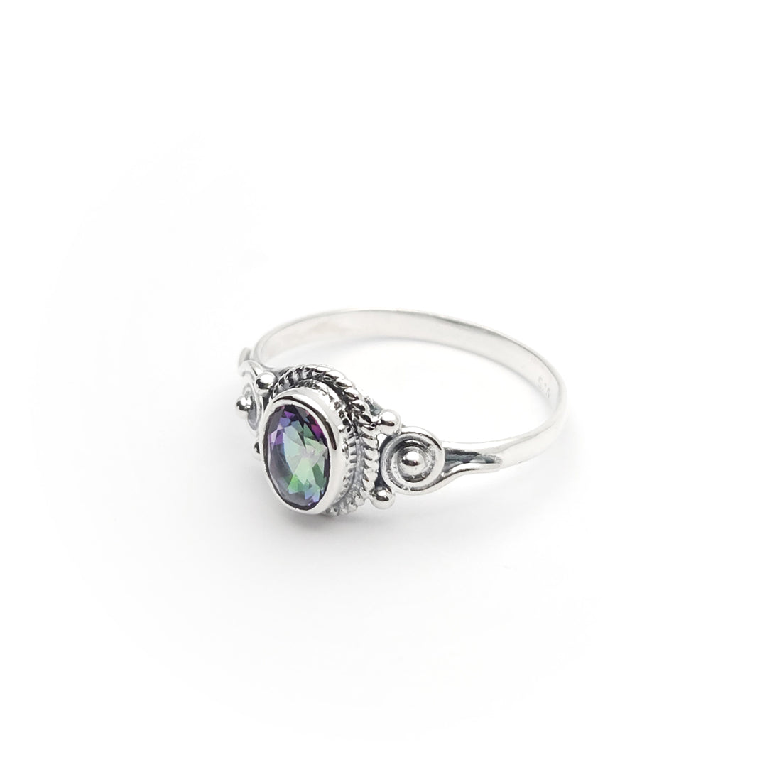 Sterling Silver Faceted Ember Mystic Topaz Ring