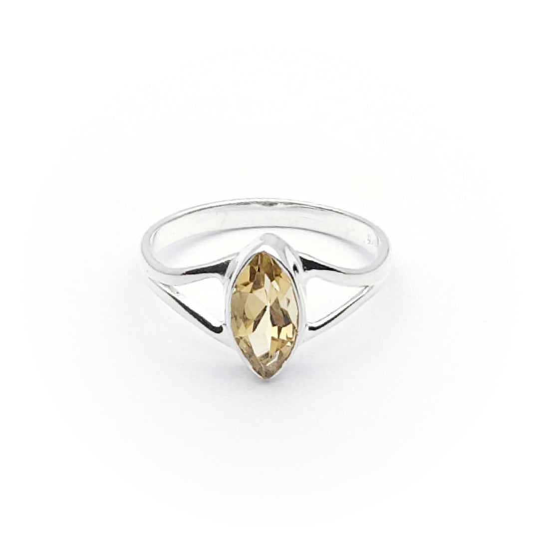 Sterling Silver Faceted Gaia Citrine Ring