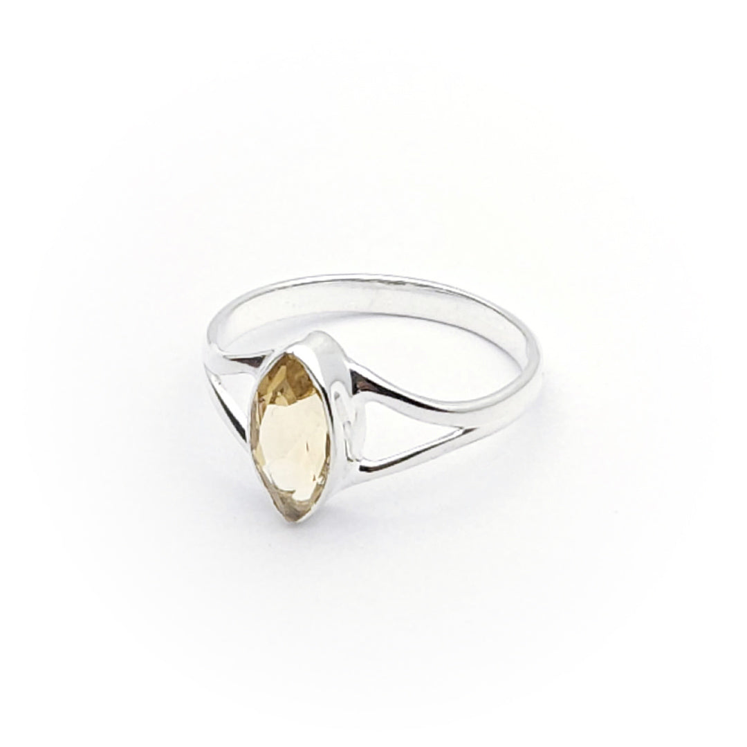 Sterling Silver Faceted Gaia Citrine Ring