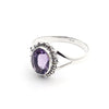 Sterling Silver Faceted Luna Amethyst Ring