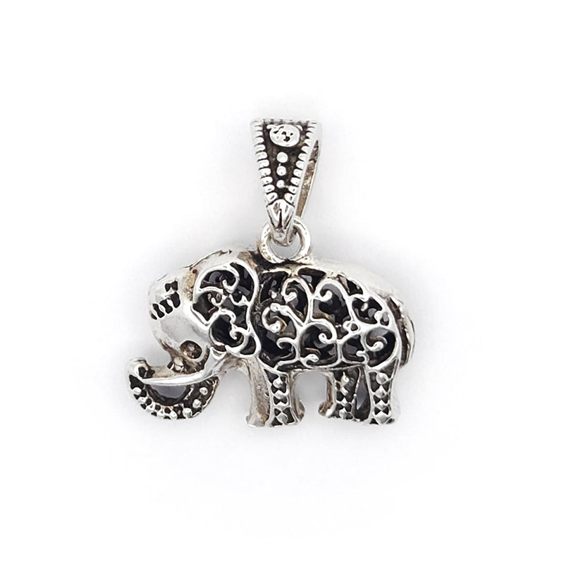 Sterling Silver Filigree Elephant Pendant